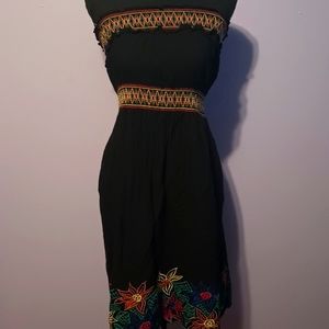 Forever 21 flower print strapless midi dress